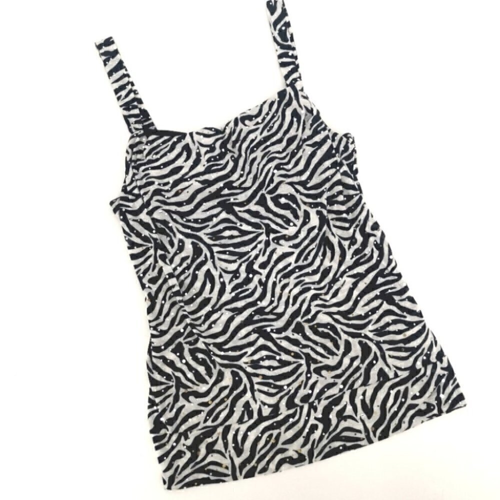 Glo Jeans Women's L Zebra Black White Tank Top